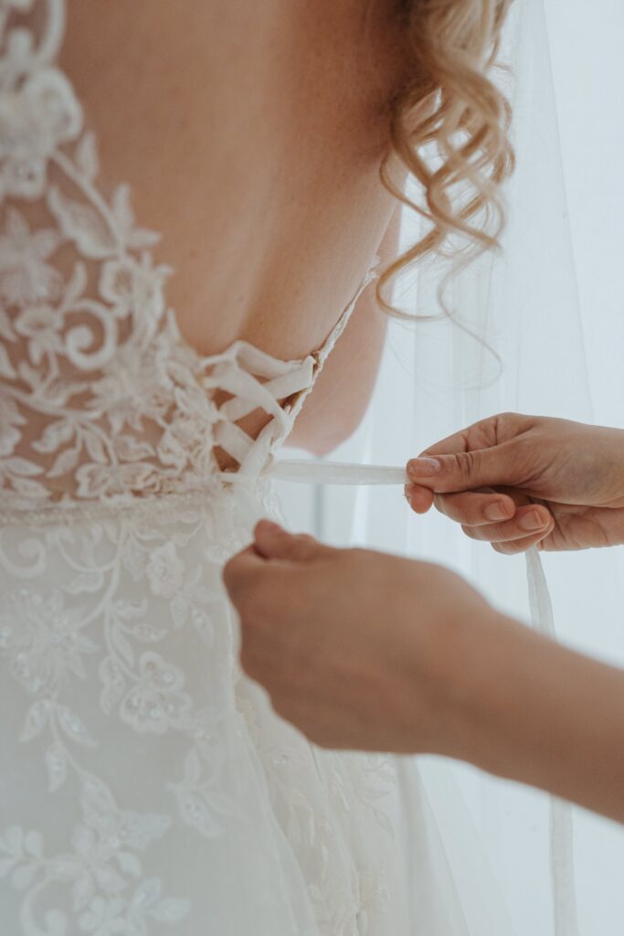 wedding dress fitting tips with the seamstress